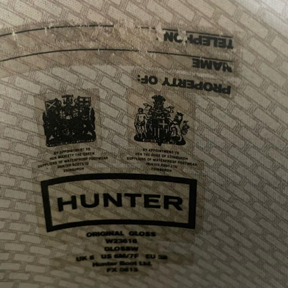 HUNTER | Tall Black Original Shiny Glossy Hunter Rain Boots UK 5/ US 6 - Picture 12 of 16